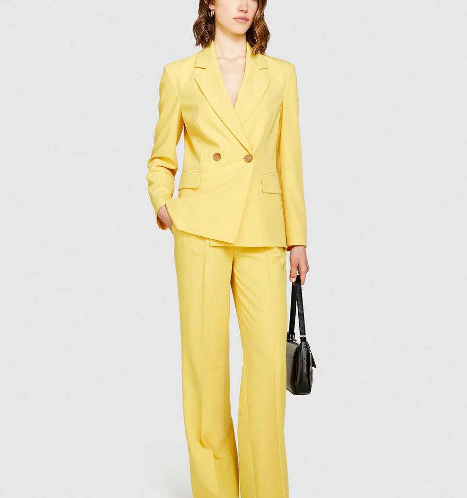 Double-breasted slim fit blazer - women's blazers - Yellow | Sisley image number 1
